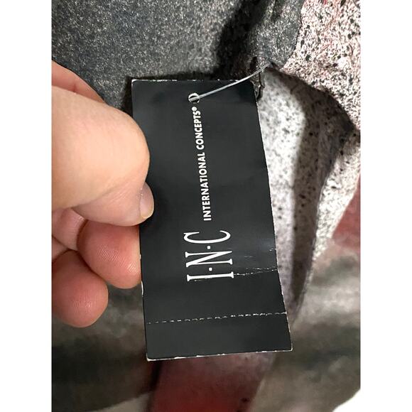 INC Spray Paint Splatter Button Shirt Mens L Red Black Gray Grunge Retro NYE NWT - Picture 7 of 8